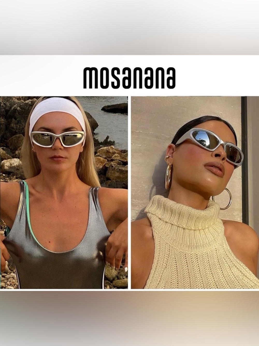 Sleek Cat-Eye Silver Sunglasses - Picture 5 of 6